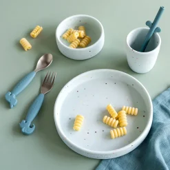 Coffret repas en silicone - Confetti - Bleu