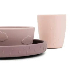 Coffret repas ventouse - Deer friends - Rose