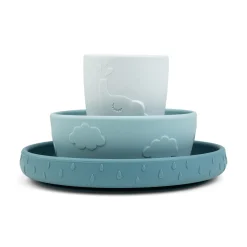 Coffret repas ventouse - Deer friends - Bleu