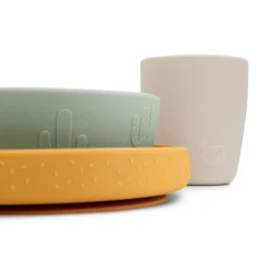 Coffret repas ventouse - Lalee - Vert/Moutarde/Sable
