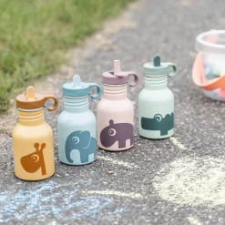 Couvercle & paille - Gourde inox - Sea friends - Moutarde