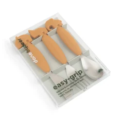 Couverts set de 3 Easy-grip - Deer friends - Moutarde
