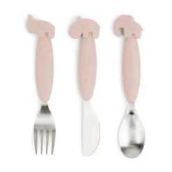 Couverts set de 3 Easy-grip - Deer friends - Rose