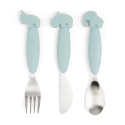 Couverts set de 3 Easy-grip - Deer friends - Bleu