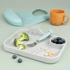 Couverts set de 3 Easy-grip - Deer friends - Bleu