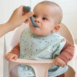 Cuillère bébé silicone lot de 3 - Wally - Bleu