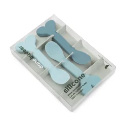 Cuillère bébé silicone lot de 3 - Wally - Bleu