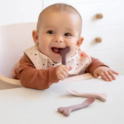 Cuillère bébé silicone lot de 3 - Wally - Rose