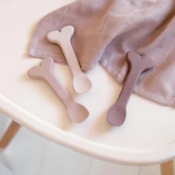 Cuillère bébé silicone lot de 3 - Wally - Rose