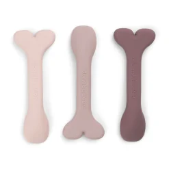 Cuillère bébé silicone lot de 3 - Wally - Rose