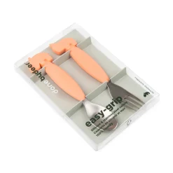 Cuillère et fourchette Easy-grip - Deer friends - Corail