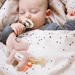 Doudou attache sucette - Elphee - Rose