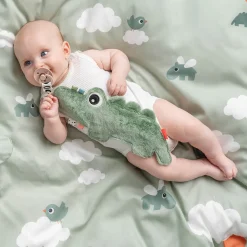 Doudou attache-sucette - Croco - Vert