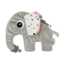 Doudou attache-sucette - Elphee - Gris