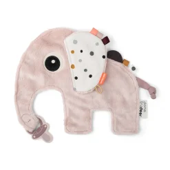 Doudou attache-sucette - Elphee - Rose