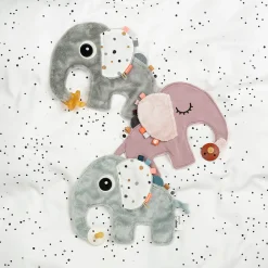 Doudou attache-sucette - Elphee - Rose