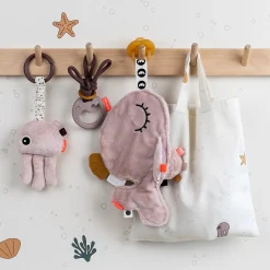 Doudou attache-sucette - Wally - Rose