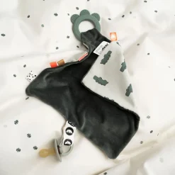 Doudou plat attache sucette - Croco - Vert