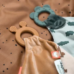 Doudou plat attache sucette - Raffi - Moutarde