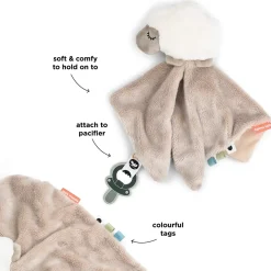 Doudou plat attache-sucette - Sheepy - Sable