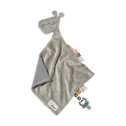 Doudou plat attache-sucette - Raffi - Gris
