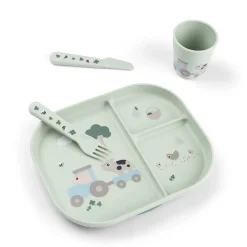 Foodie coffret repas ventouse Tiny farm Vert