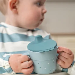 Foodie tasse d'apprentissage - Happy dots - Bleu