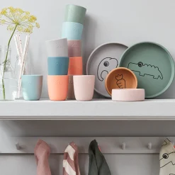 Gobelet silicone lot de 3 - Corail/Sable/Bleu