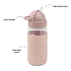 Gourde à paille Easy-grip - Elphee - Rose - 350 ml