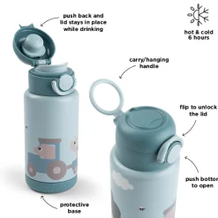 Gourde isotherme Tiny farm Bleu 340 ml