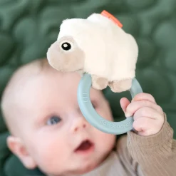 Hochet avec anneau de dentition - Sheepy - bleu