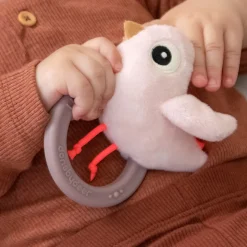 Hochet avec anneau de dentition - Birdee - Bleu