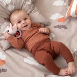 Hochet avec anneau de dentition - Birdee - Rose