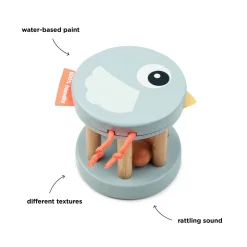 Hochet en bois - Birdee - Bleu