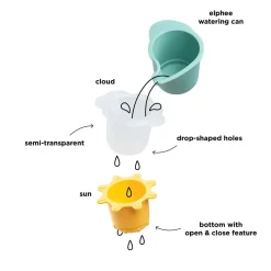 Jeu d'eau lot de 3 gobelets empilables - Elphee - Rose