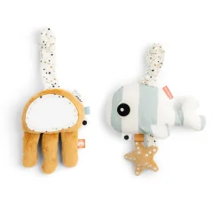 Jouet d'évei lot de 2 - Sea friends - Bleu/Moutarde