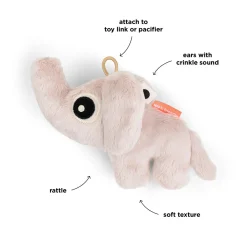 Mini hochet sensoriel - Elphee - Rose