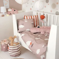 Parure de lit baby - Happy clouds - Rose