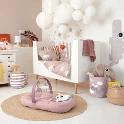 Parure de lit junior - Happy clouds - Rose