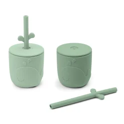 Peekaboo gobelet et paille lot de 2 - Wally - Vert