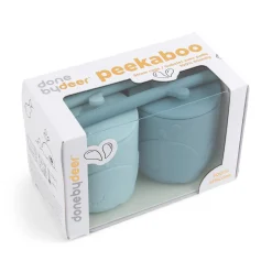 Peekaboo gobelet et paille lot de 2 - Wally - Bleu