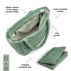 Sac à langer fourre-tout matelassé - Vert