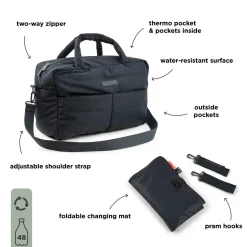 Sac à langer matelassé - Noir