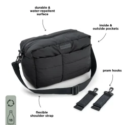 Sac de poussette matelassé - noir
